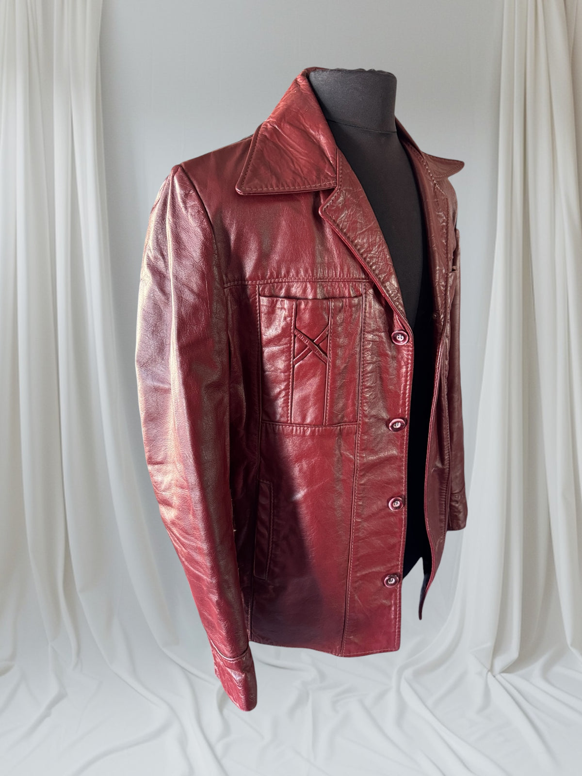 Men's 1970's Brown Vintage Leather Jacket,