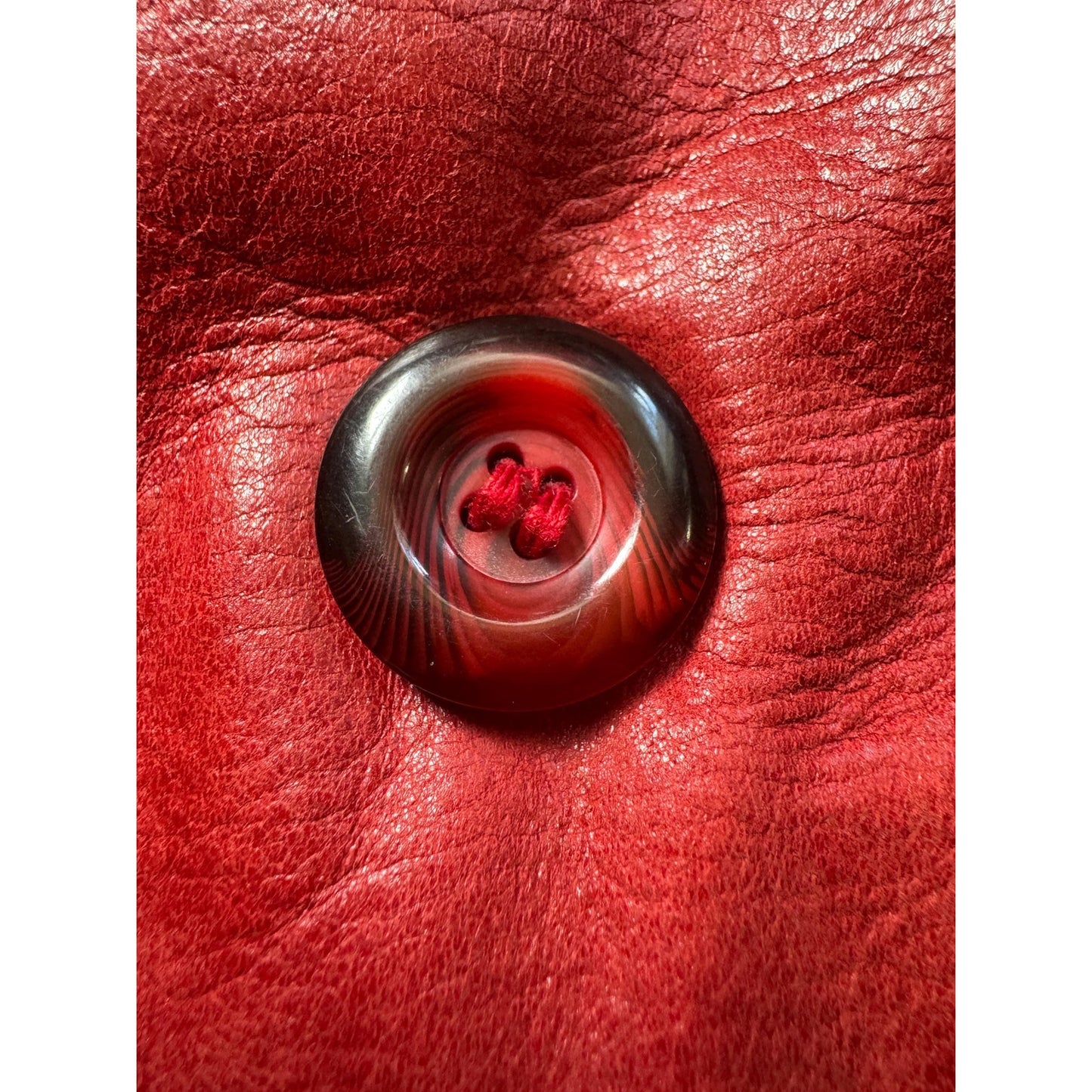 Red Women's Leather Trench Coat, 2XL