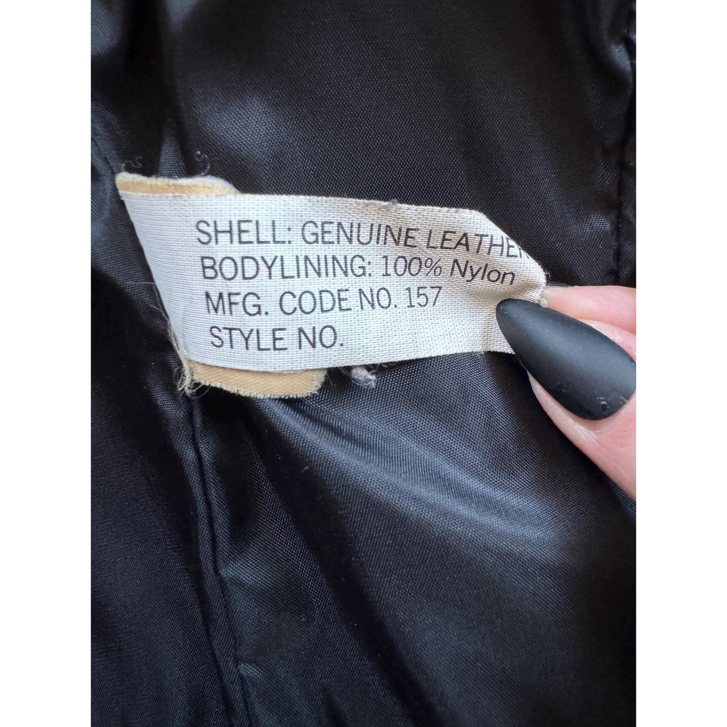 Copied - Men's Vintage Black Leather Bomber Jacket, Medium 40