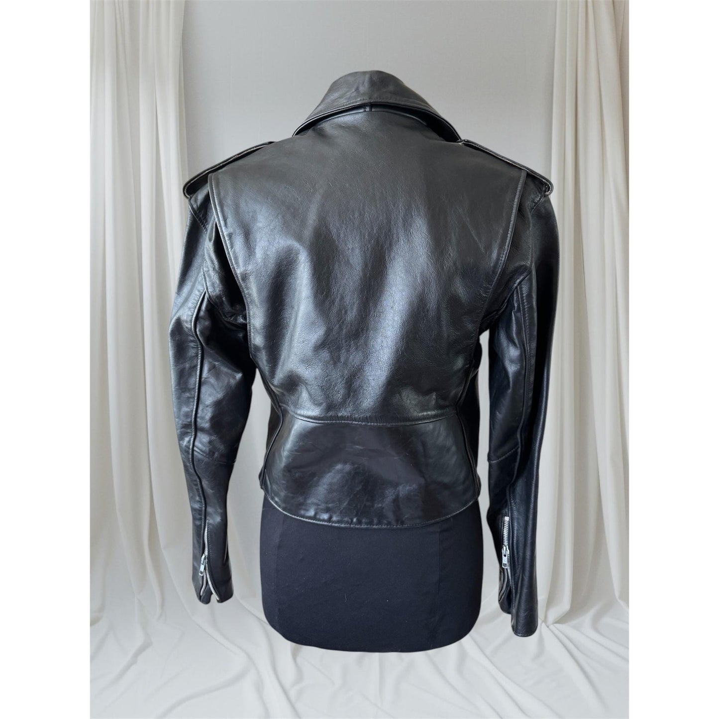 Women's Leather Motorcycle Jacket, M/ US 8