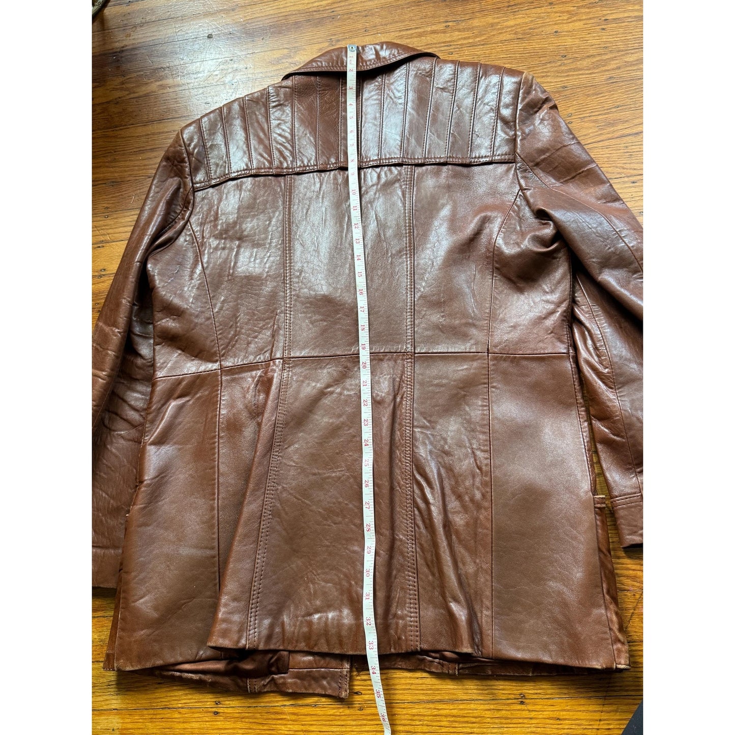 Men's Brown Vintage Leather Jacket, X-Large, 44