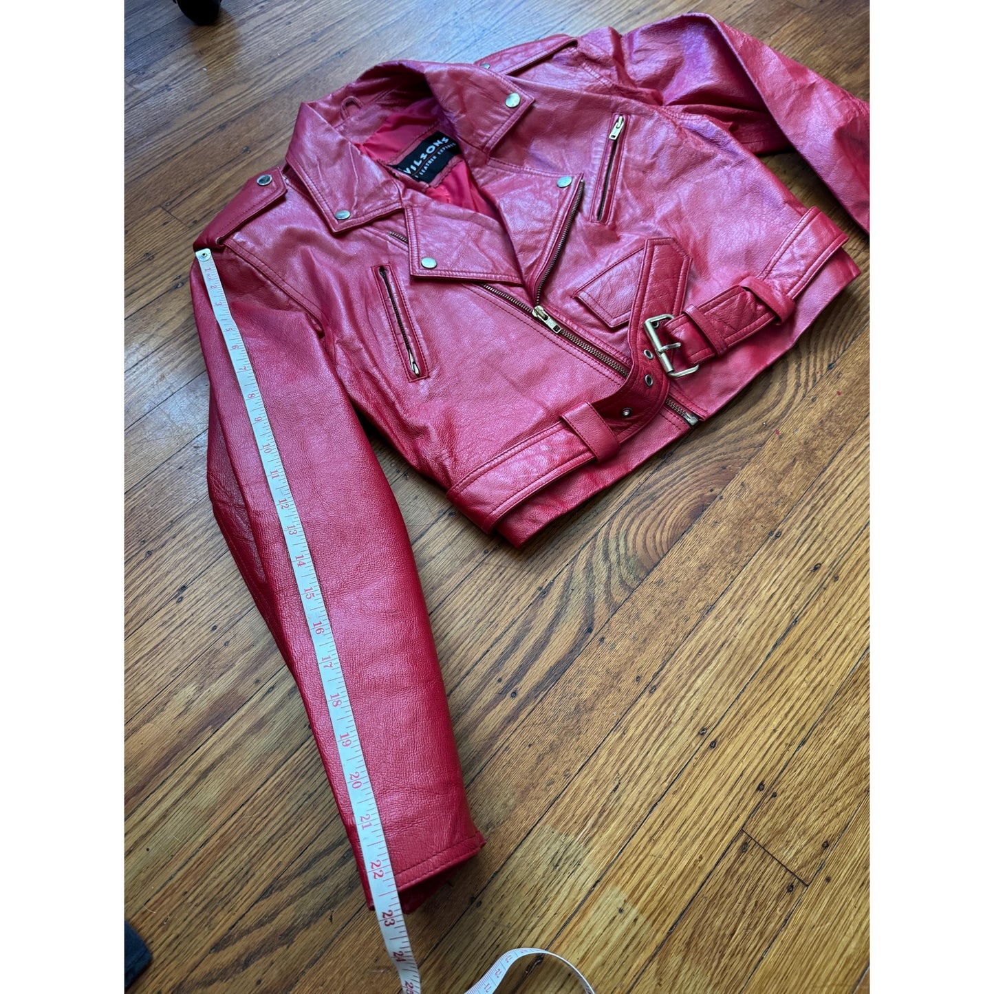 Red Leather Women's Jacket, Size L/ XL
