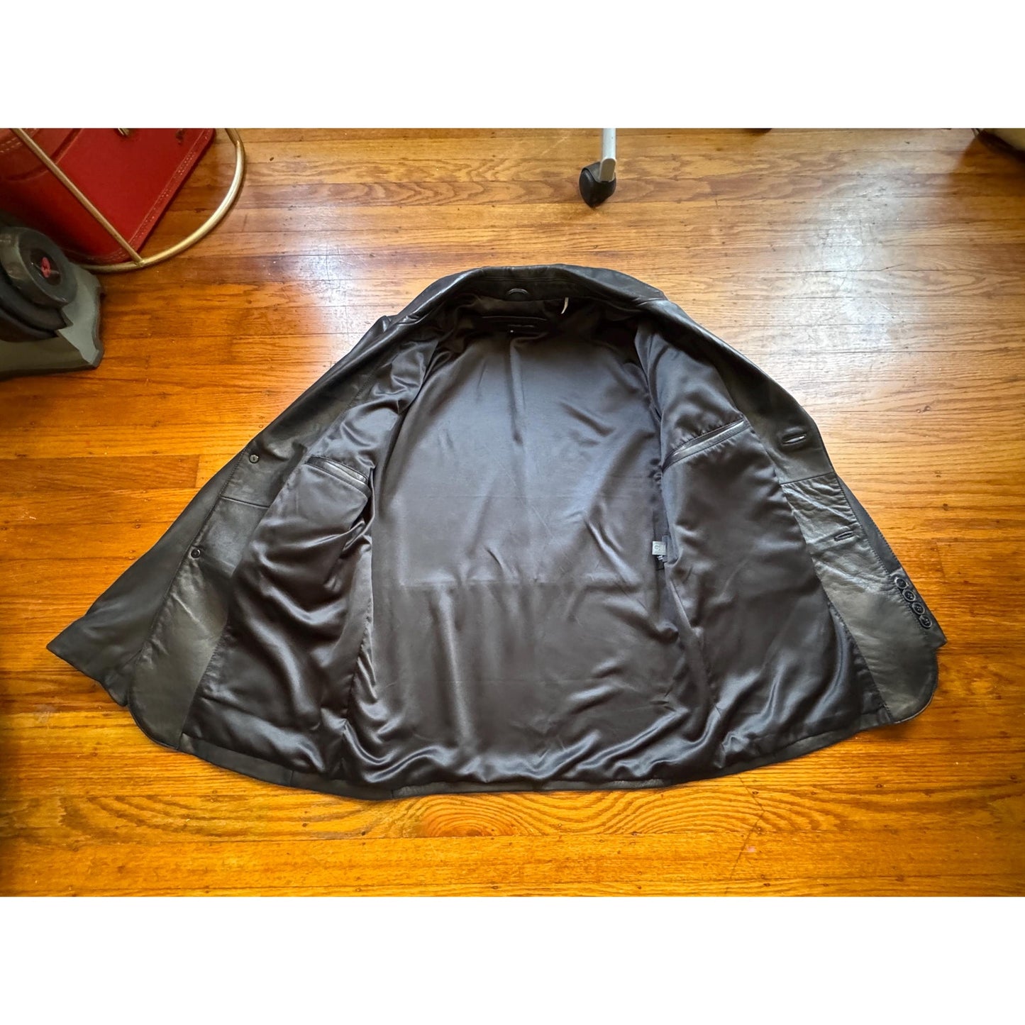 Men's Leather Blazer Jacket, Medium