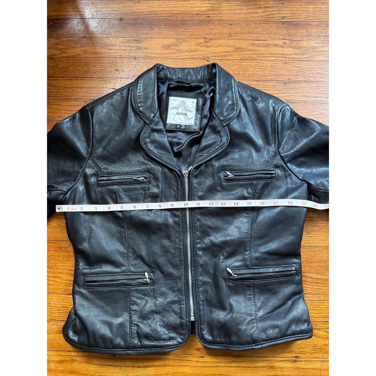 Black Leather Women's Jacket, Size M