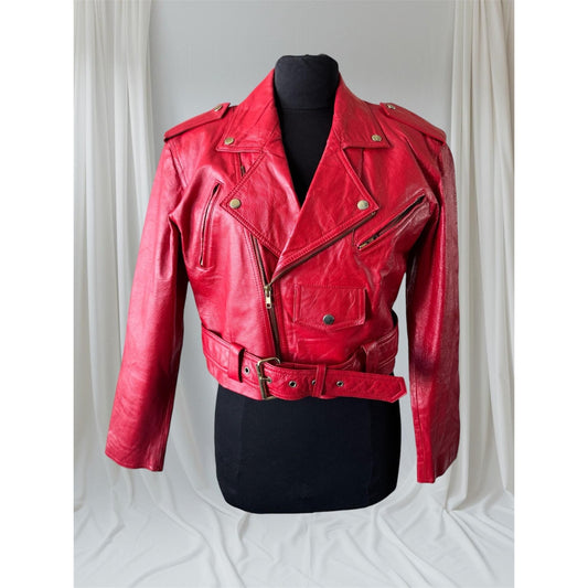 Red Leather Women's Jacket, Size L/ XL