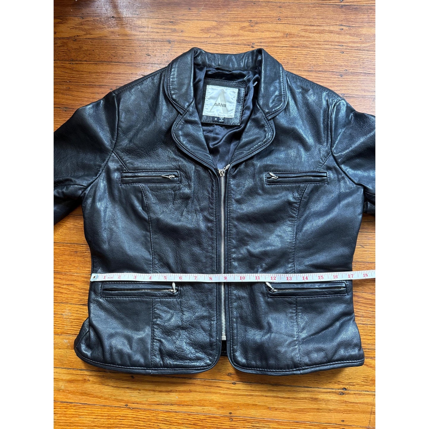 Black Leather Women's Jacket, Size M