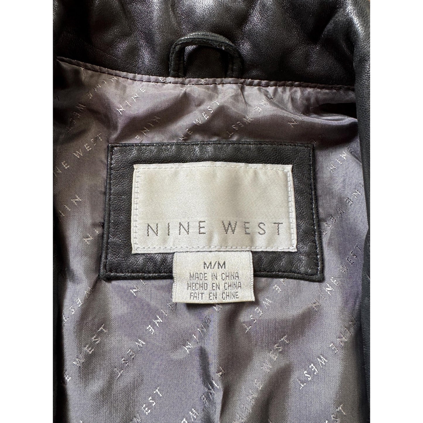 Black Leather Women's Trench, M