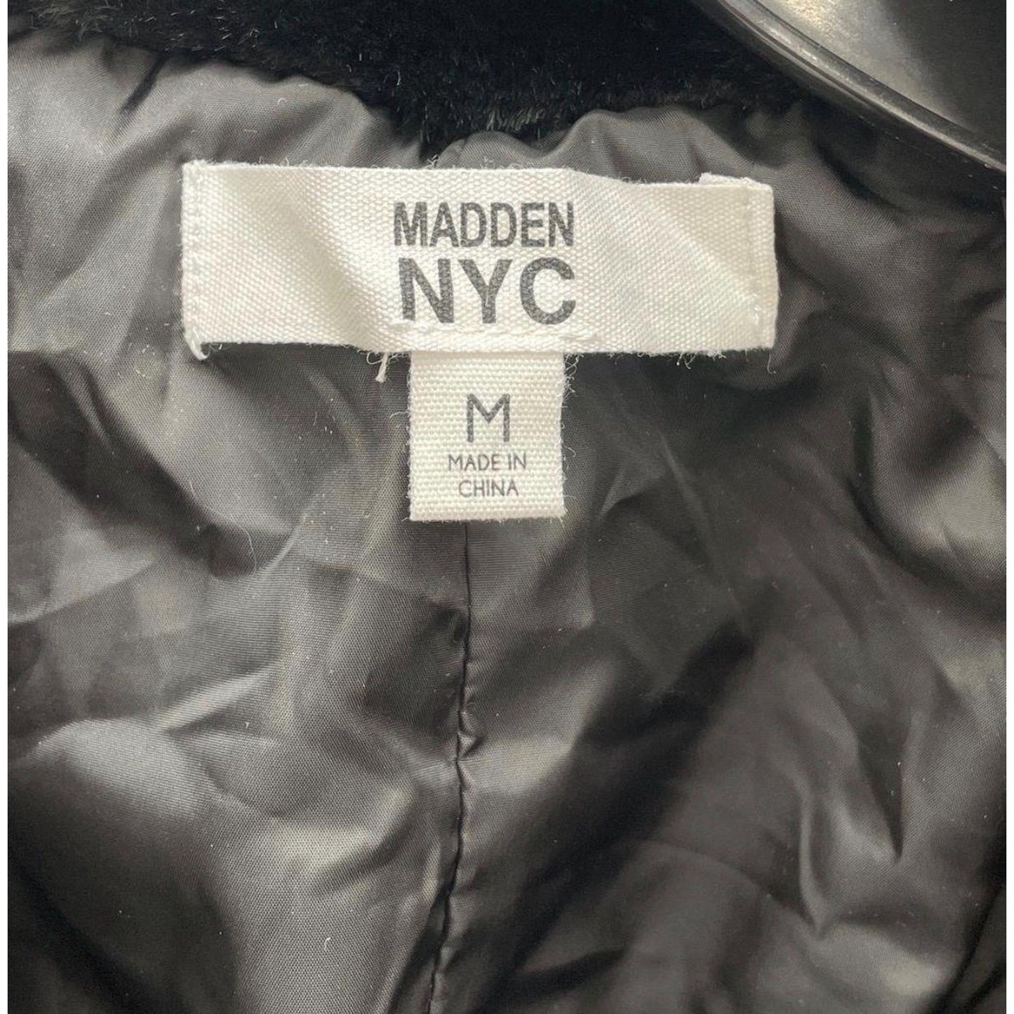Women's Black Faux Fur Coat, M, New Steve Madden