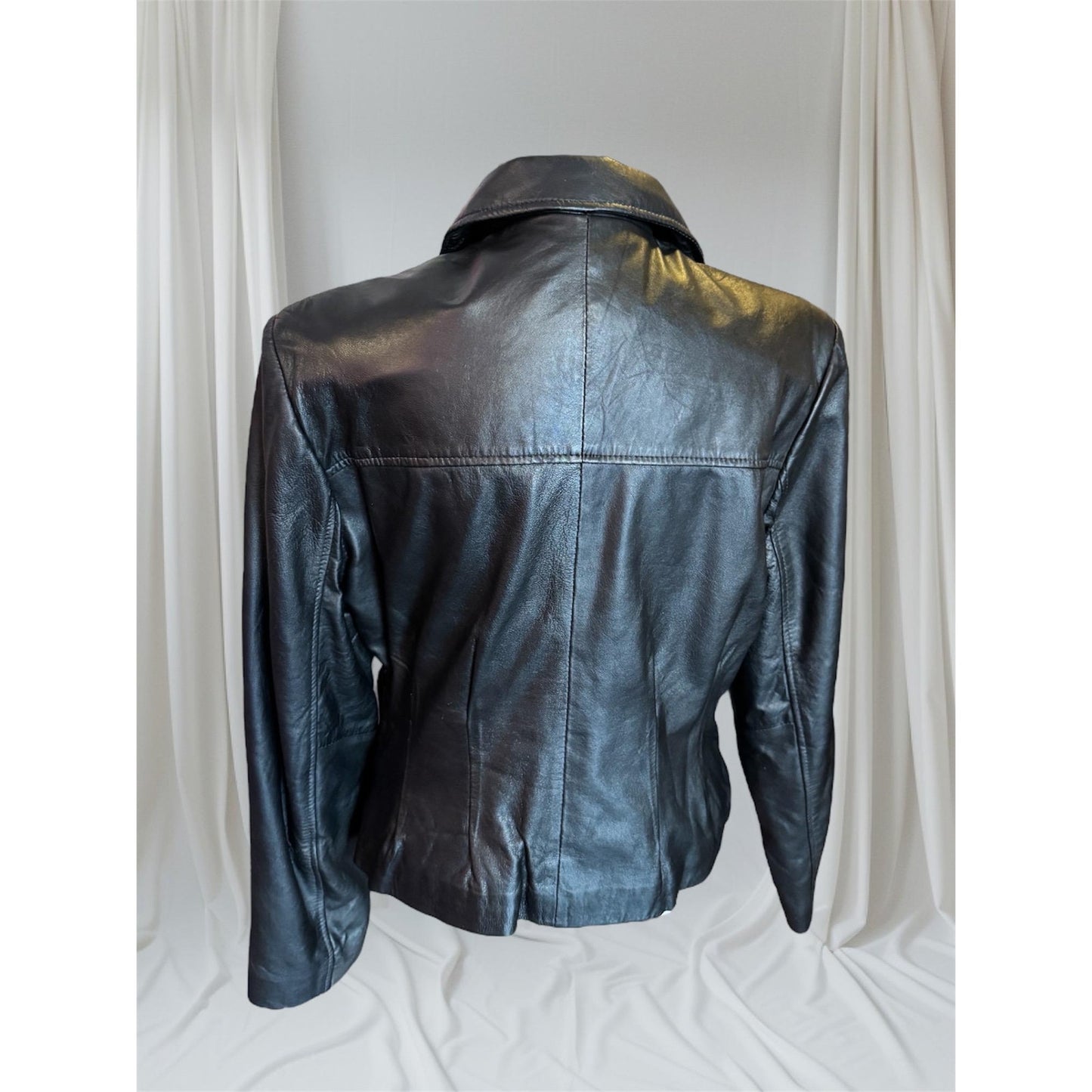 Black Leather Women's Jacket, Size M