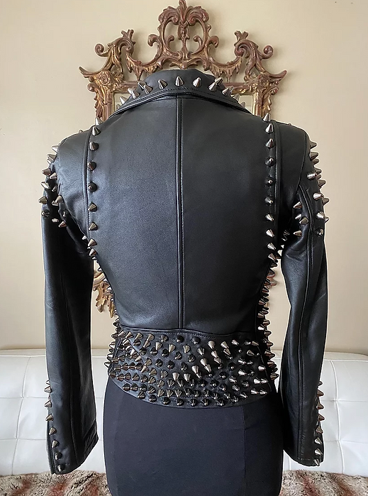 black studded leather jacket