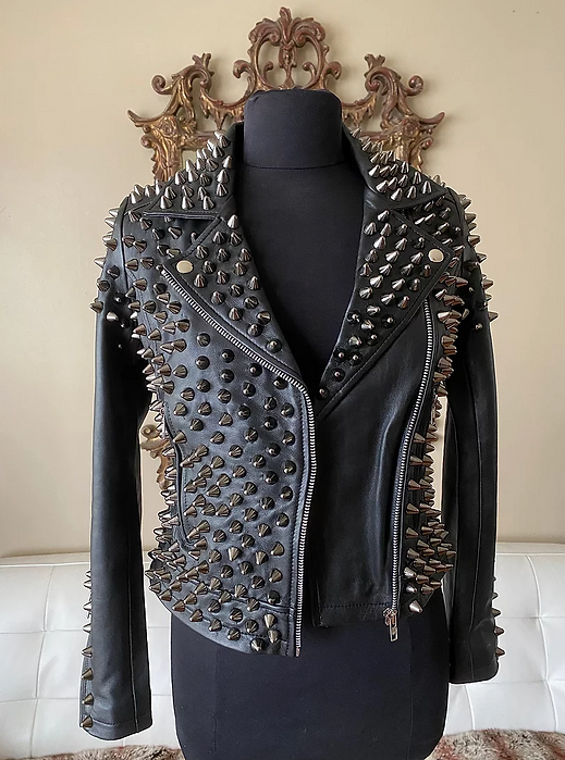 black studded leather jacket