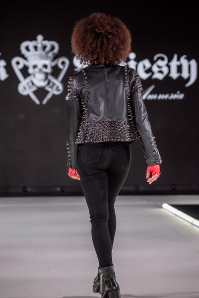 black studded leather jacket