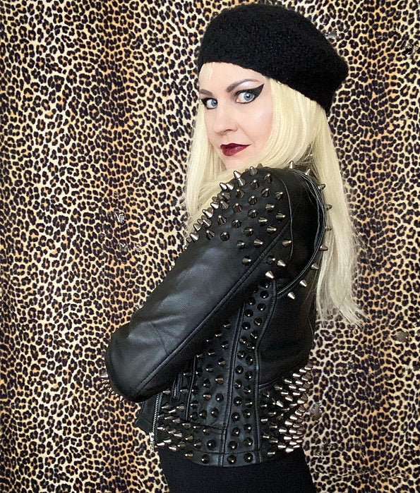 black studded leather jacket