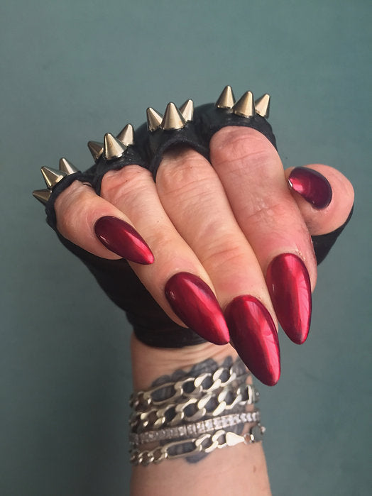 spike leather gloves