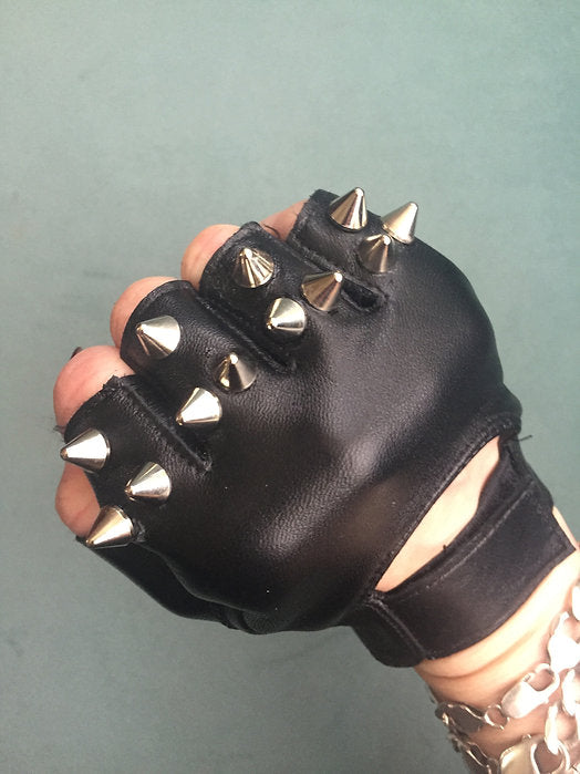 spike leather gloves