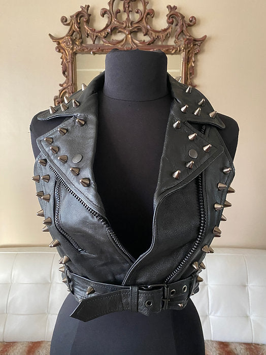 womens leather vest