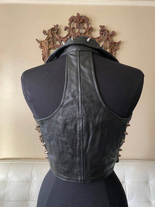 womens leather vest