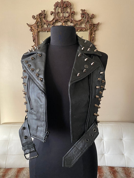 womens leather vest