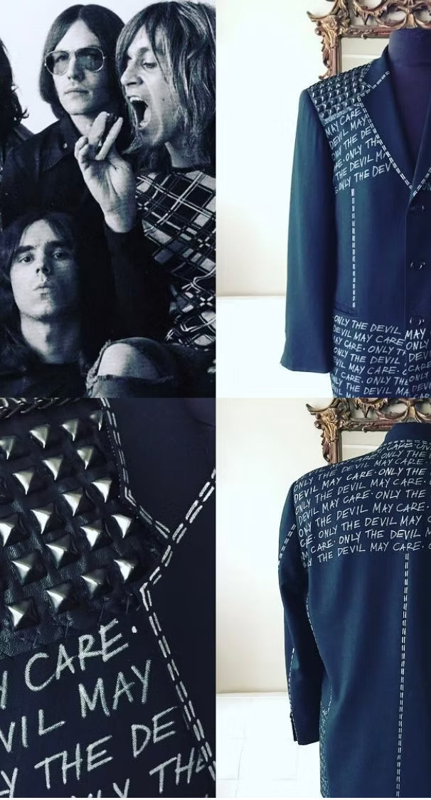punk suit jacket hand painted with pyramid spikes