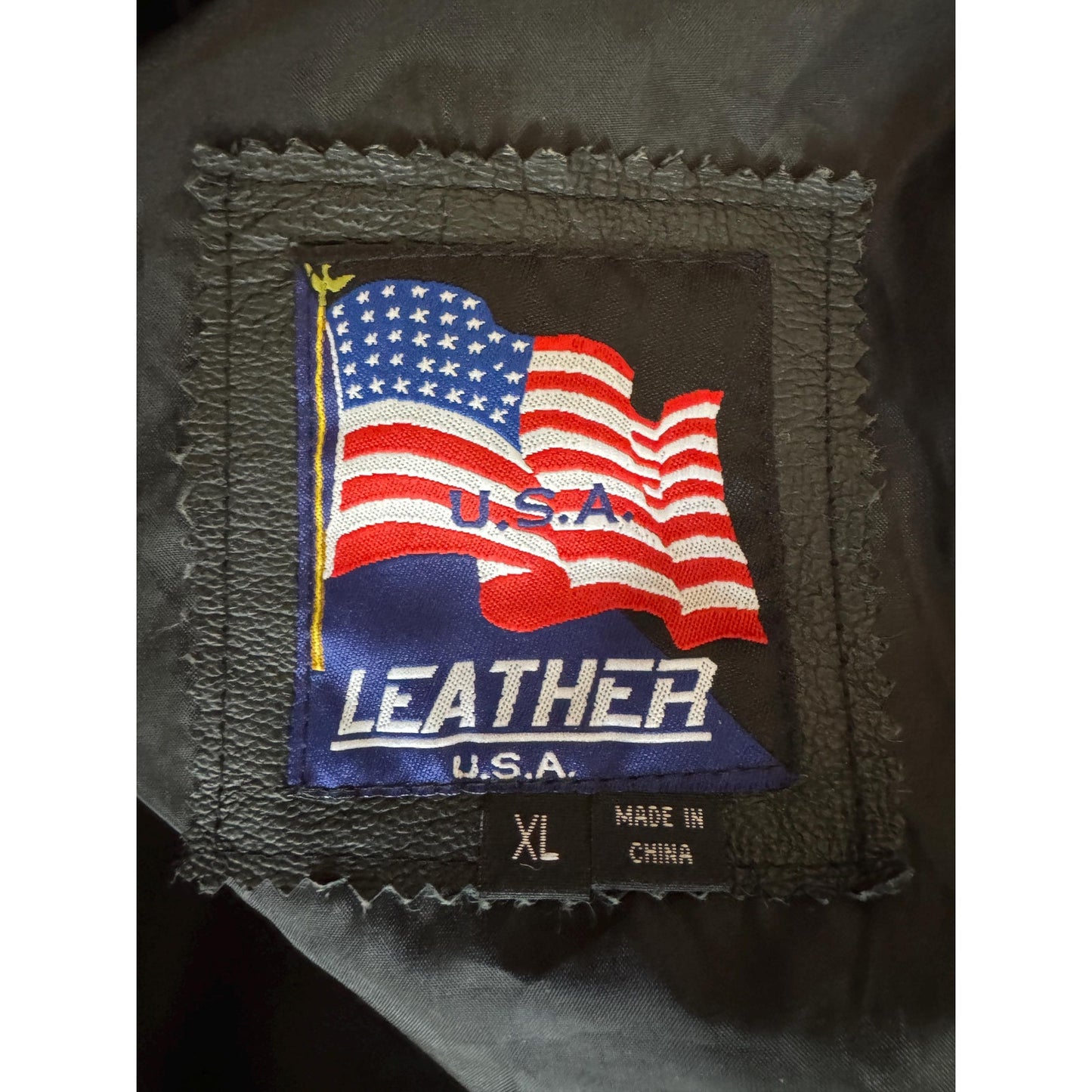 Men's Black Leather Jacket, XL