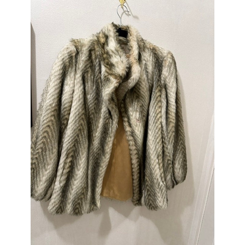 woman's faux fur
