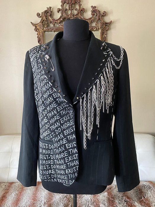 DO MORE THAN EXIST, Size 12 Womens Suit Jacket with Chains - Punk Majesty Streetwear