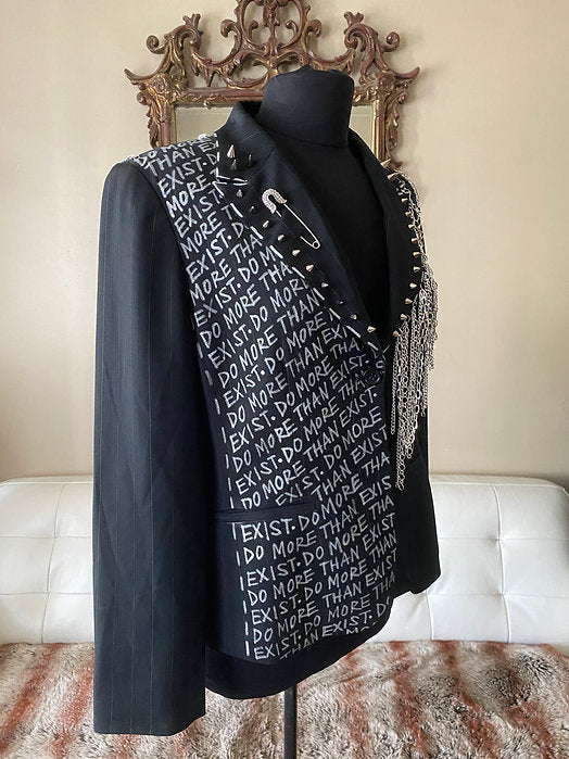 DO MORE THAN EXIST, Size 12 Womens Suit Jacket with Chains