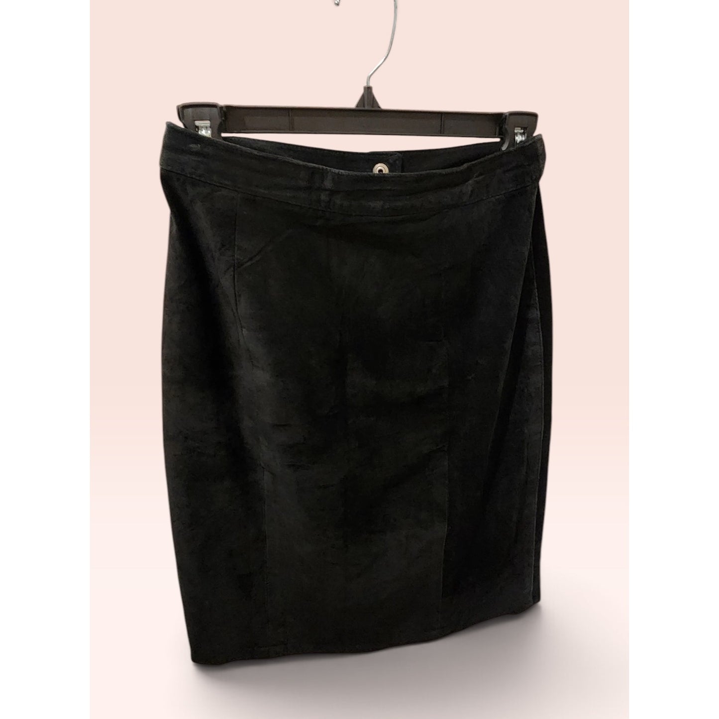 Suede Leather Skirt Black