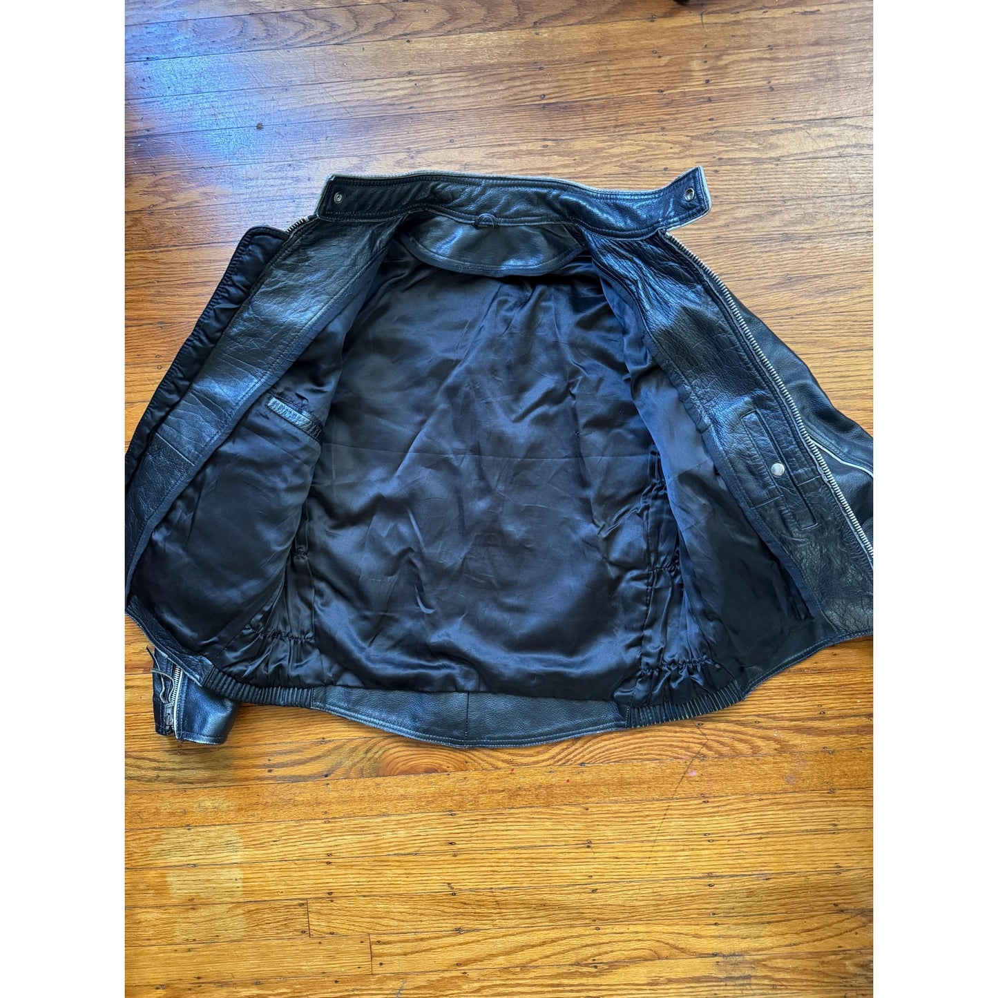 Men's Black Leather Cafe Racer Jacket, XL