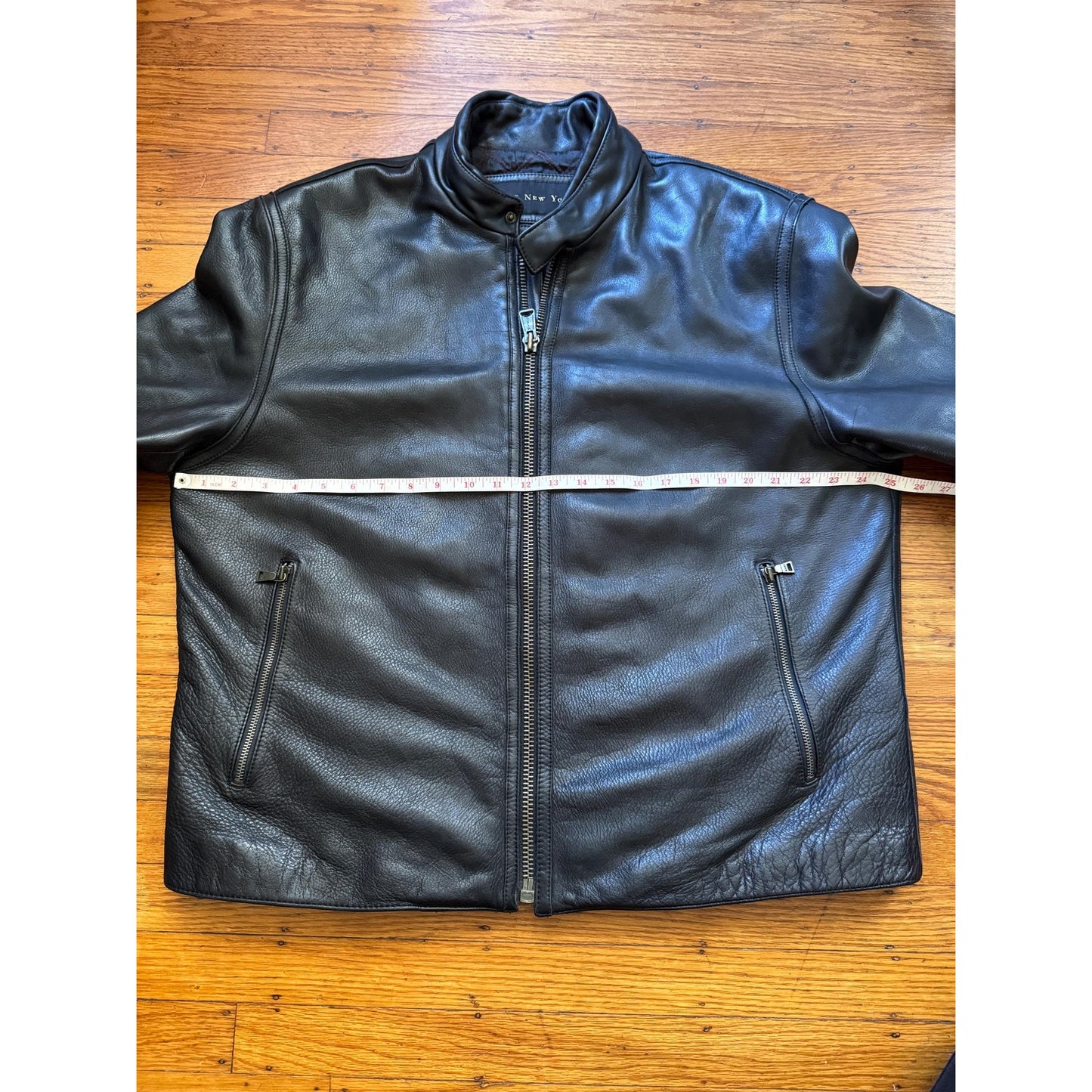 Men's Black Leather café racer style Jacket, XL
