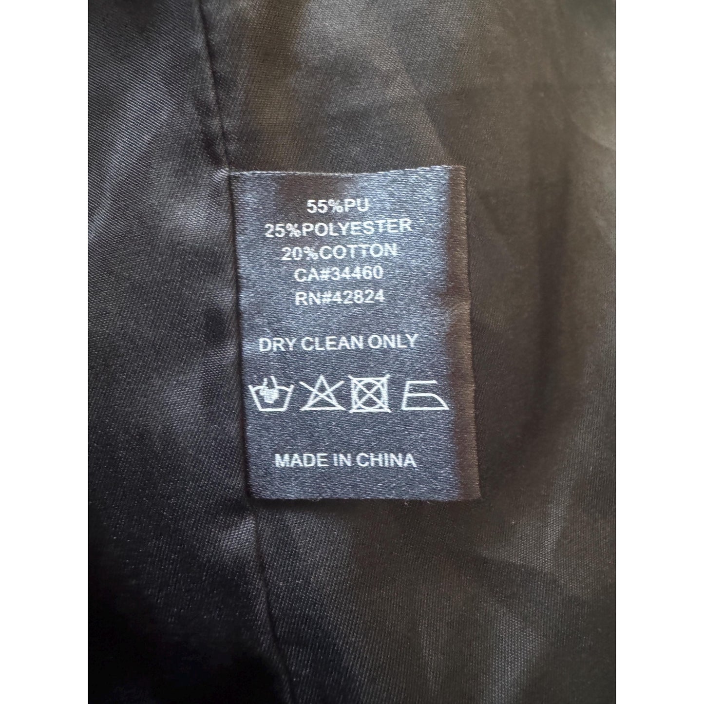 Women's Black and White Faux Patent Leather Jacket, Large