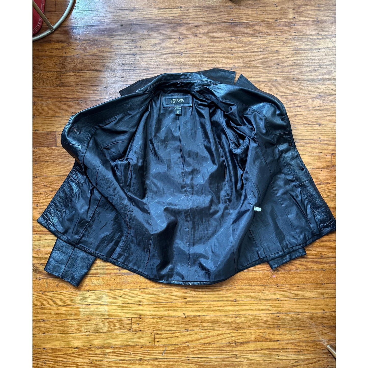 Black Leather Women's Trench, Size M