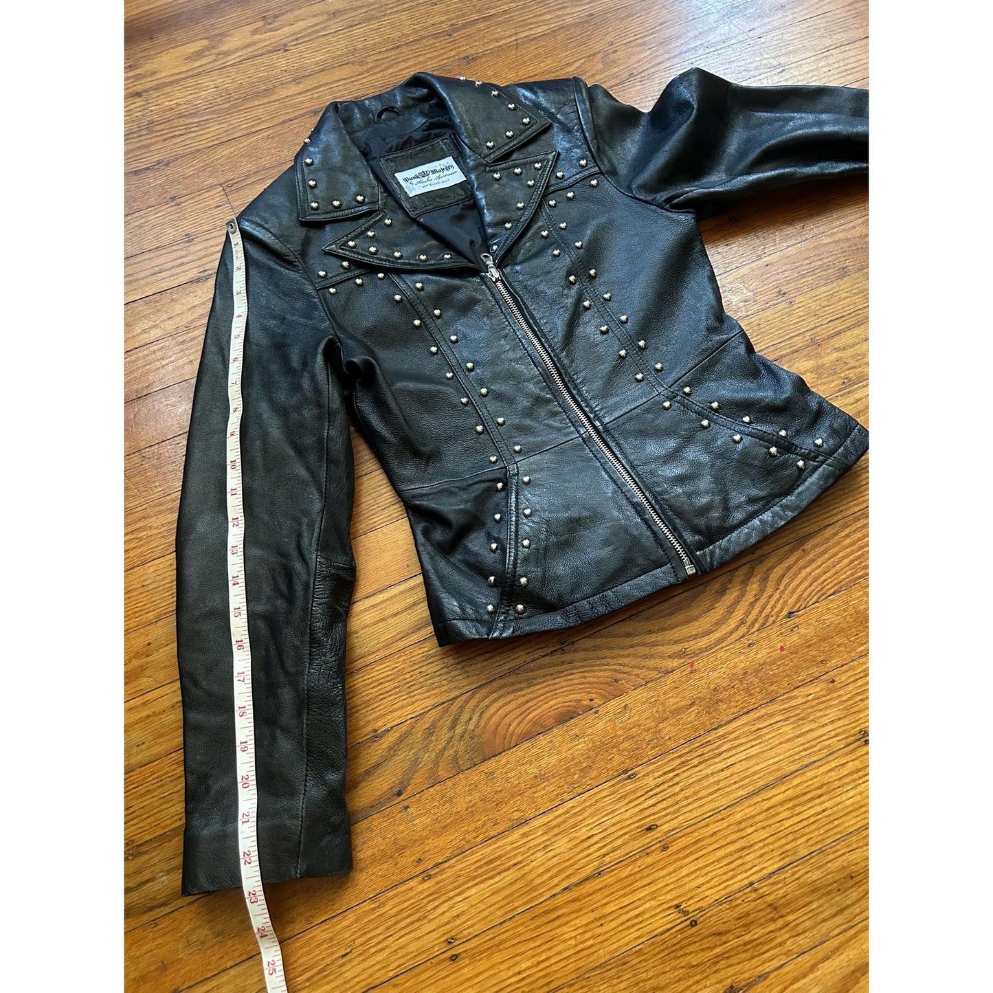 Women's Studded Leather Jacket, XS