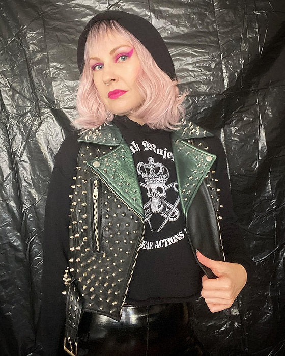 emerald studded punk vest