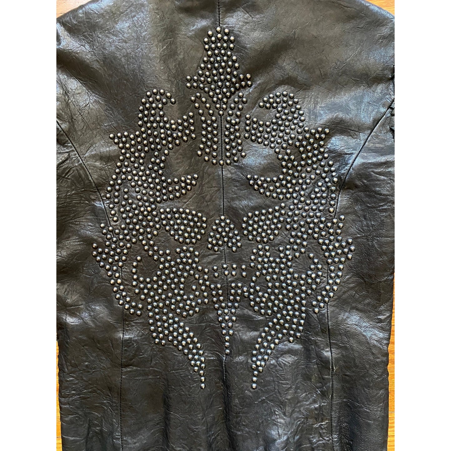Eleven 11 Leather Jacket with Stingray & Studded Skull Back