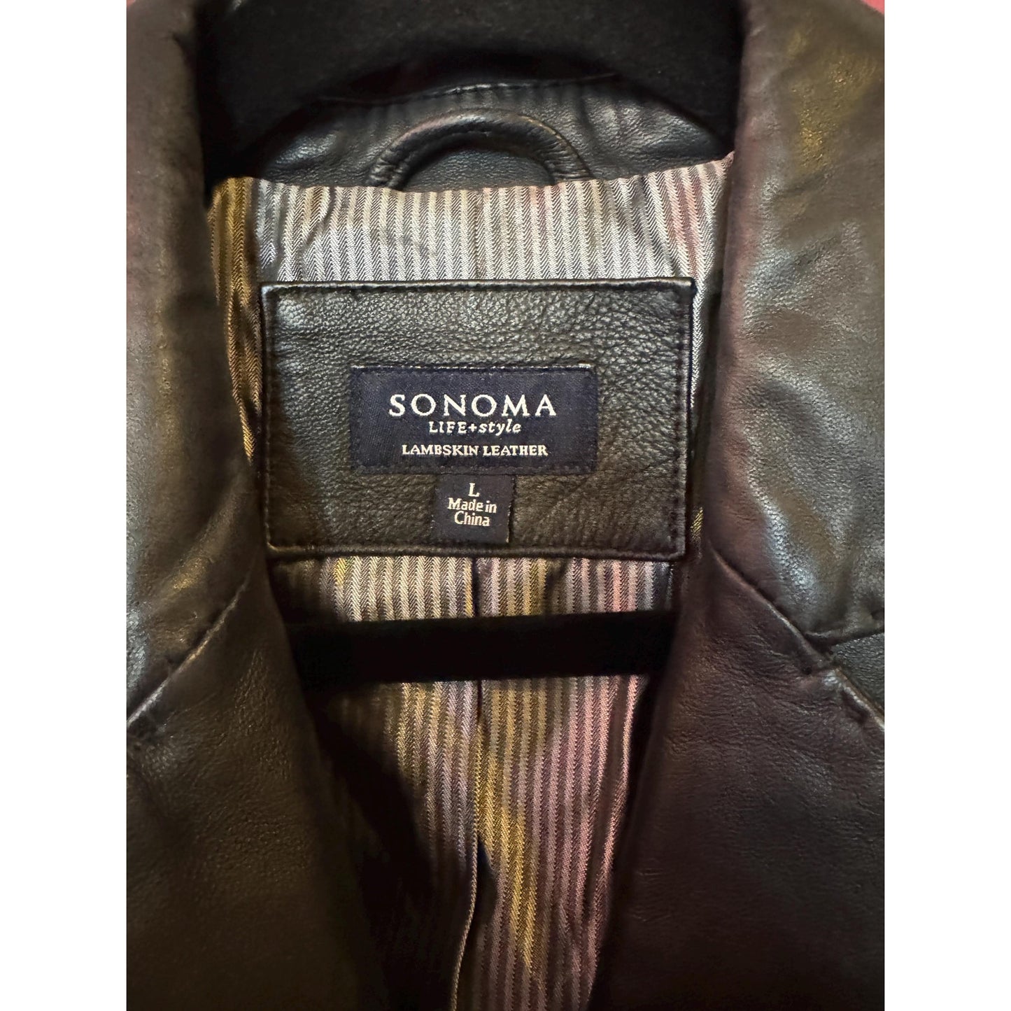 Black Leather Women's Blazer, Size L