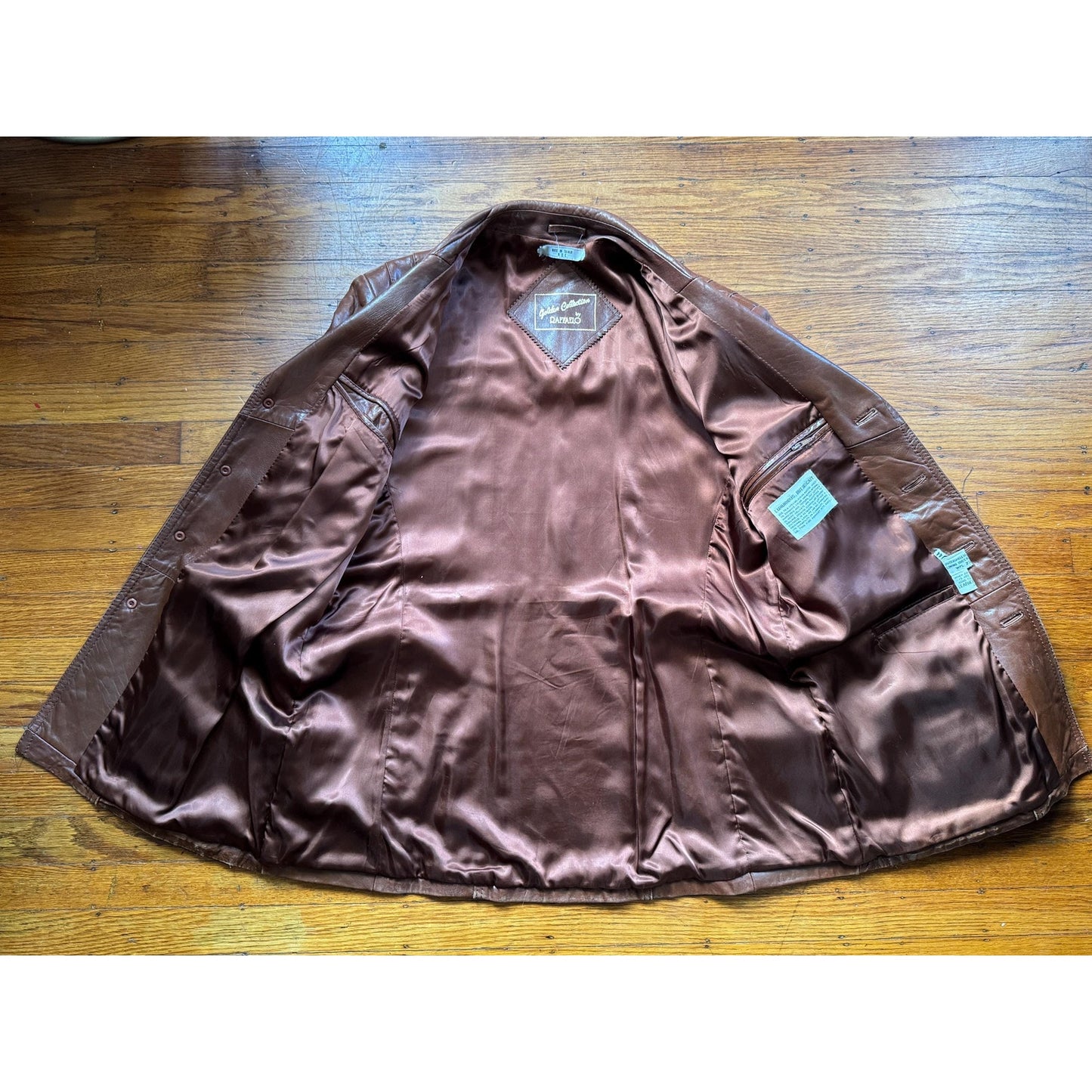 Men's Brown Vintage Leather Jacket, X-Large, 44