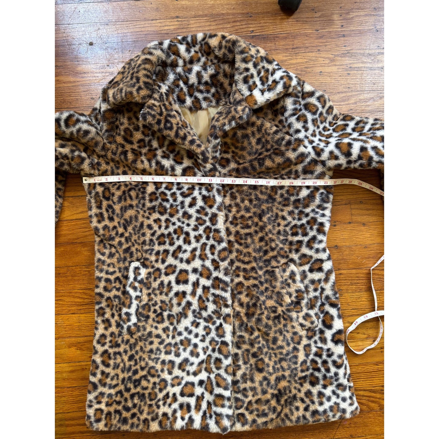 Women's Leopard Print Faux Fur Coat, S