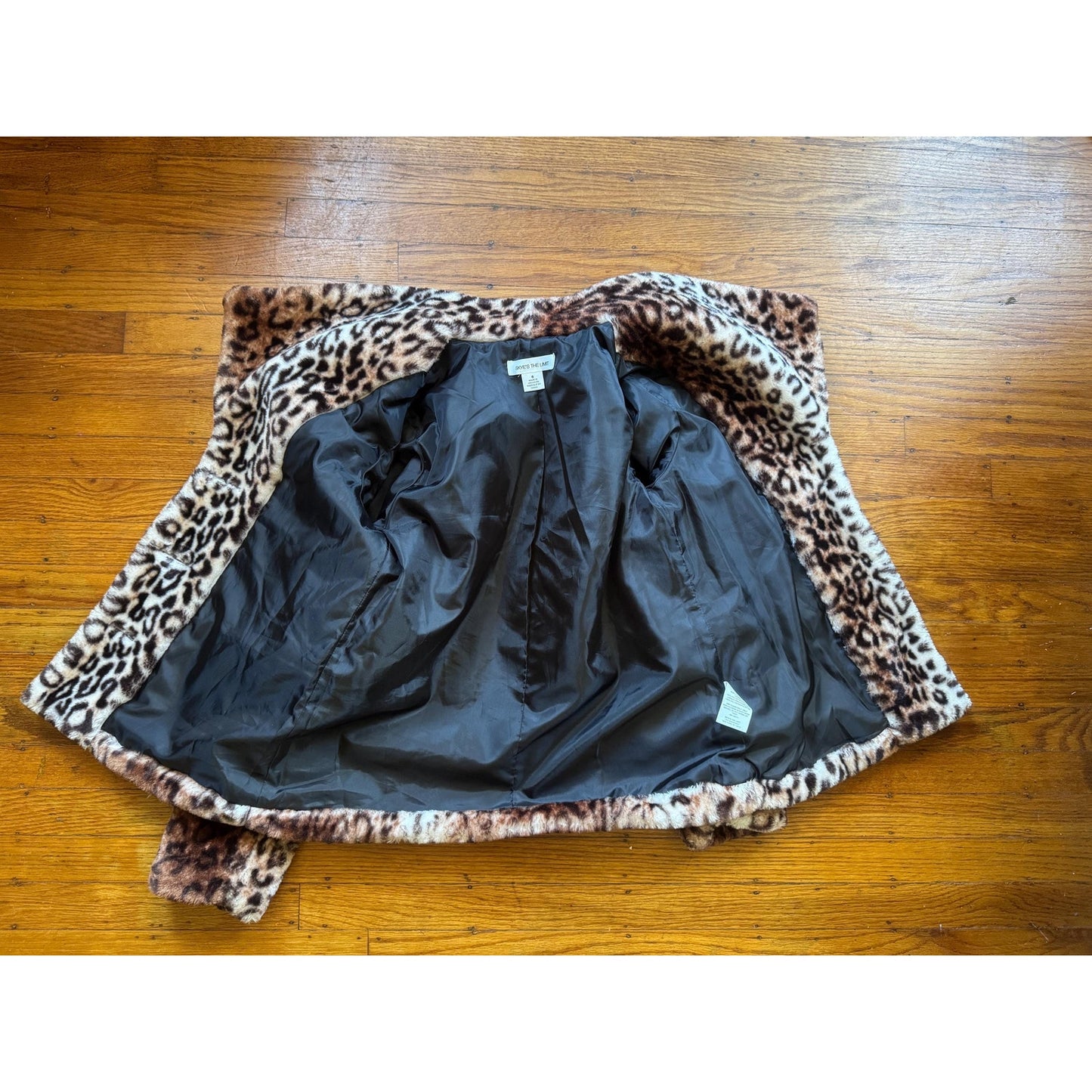 Leopard Print Faux Fur Coat, M