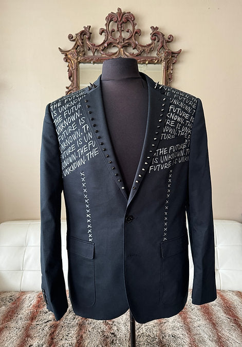 punk suit jacket with spiked lapel