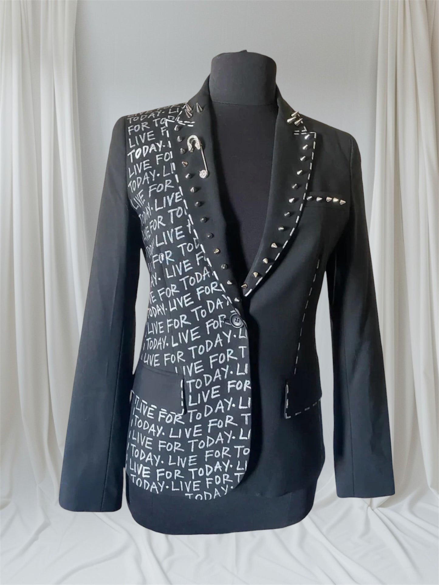 Women’s Punk Suit Jacket – Live For Today – M