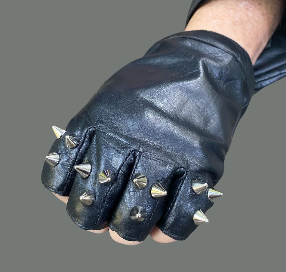 MENS SPIKED LEATHER GLOVES