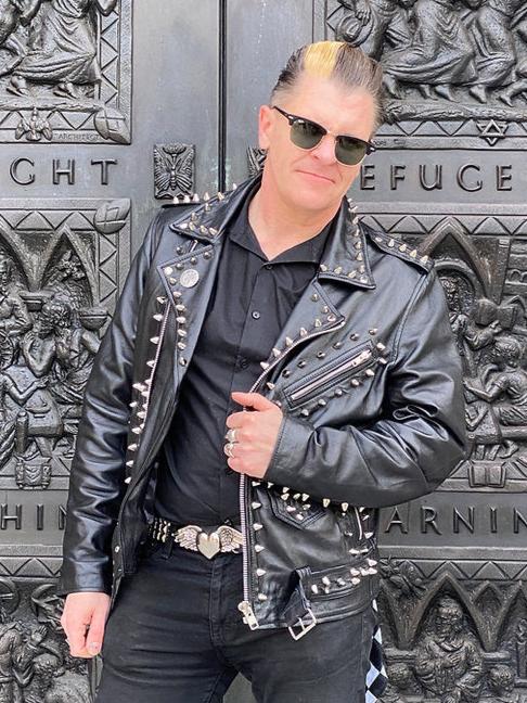 mens studded leather motorcycle jacket