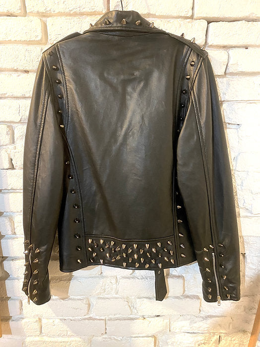 mens studded leather motorcycle jacket