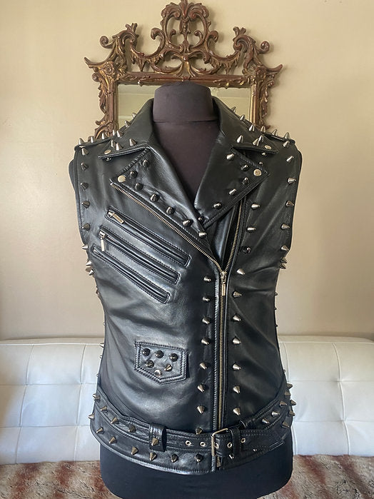 studded leather vest