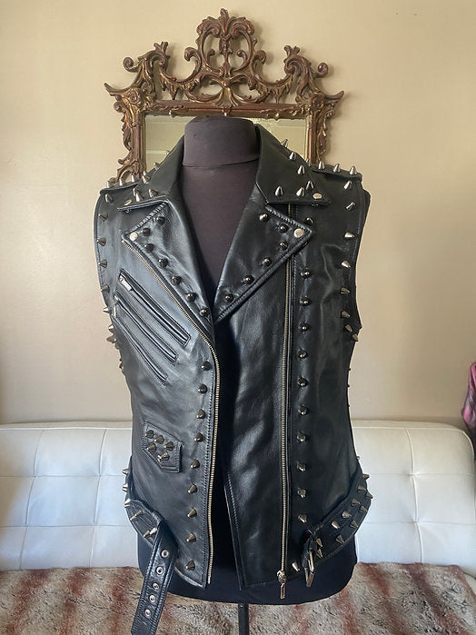 studded leather vest