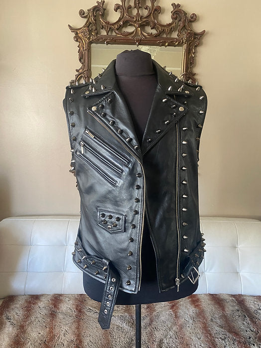 studded leather vest