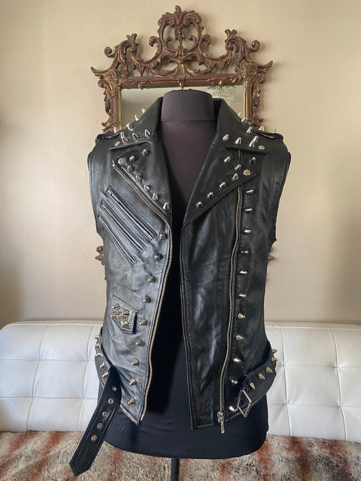 studded leather vest