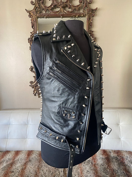 studded leather vest