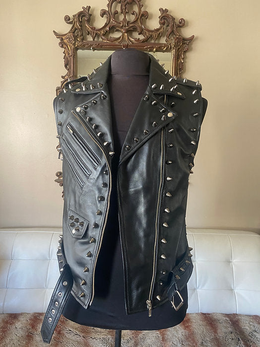 studded leather vest